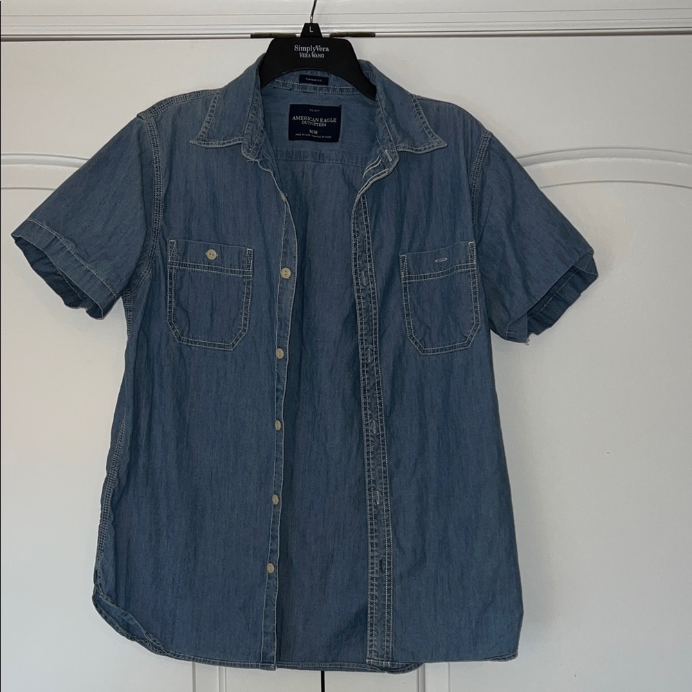 American Eagle Outfitters Men's Casual Blue Shirt